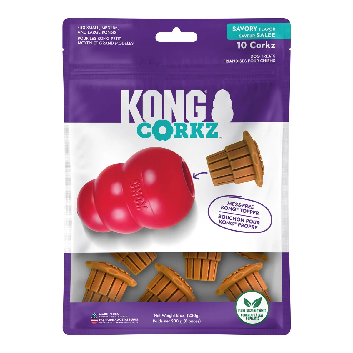 KONG Corkz Lickable Toppers for Dogs – Chicken Flavor, Fits Small, Medium & Large KONGs