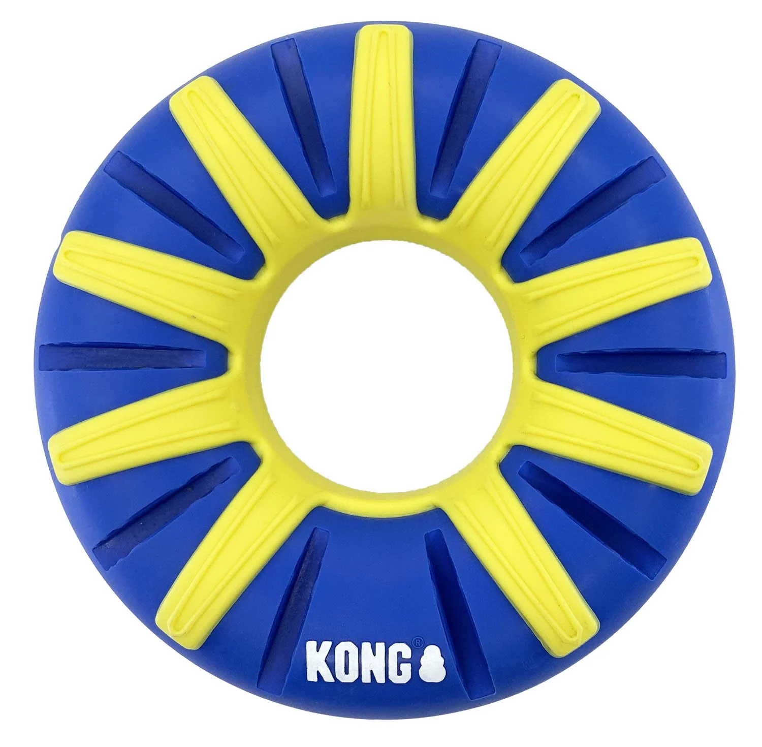 KONG Goodiez Ring, Blue/Yellow, Med - Image 1