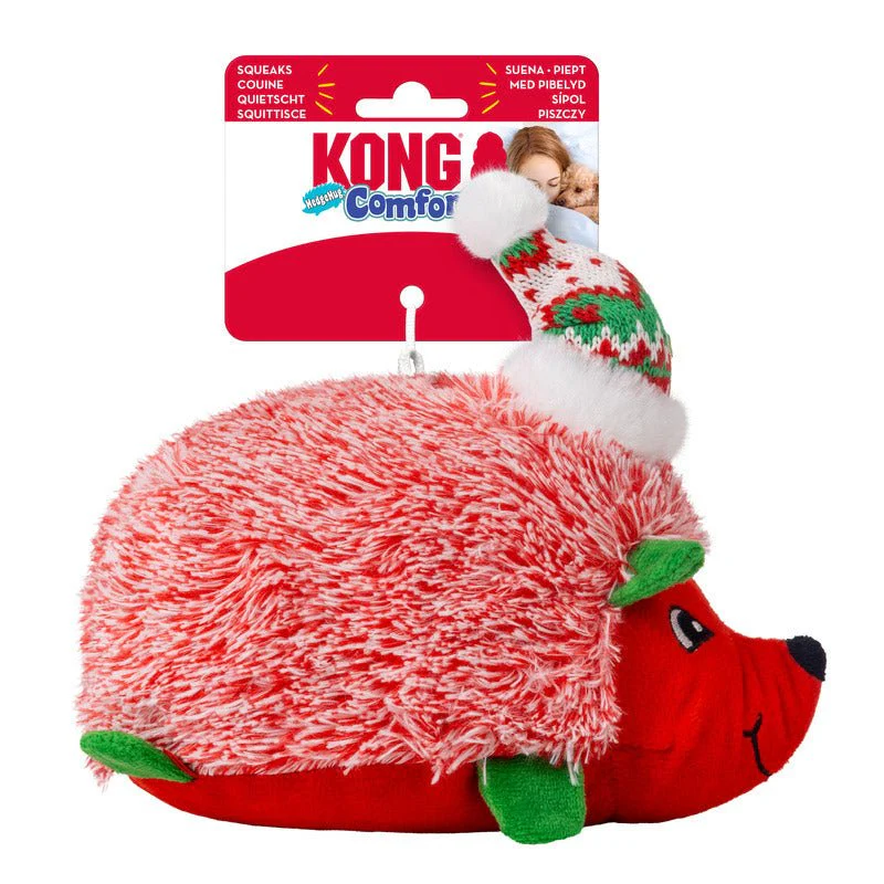 KONG Holiday Comfort Plus HedgeHug Dog Toy with Squeaker, Assorted Colors - Image 3