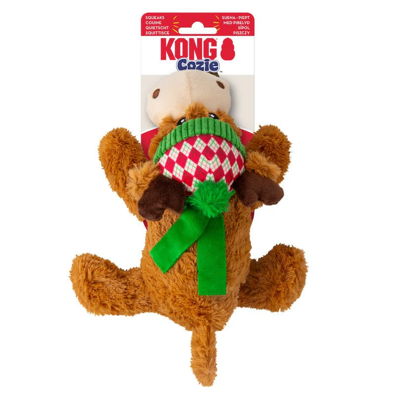 KONG Holiday Cozie™ Plush Reindeer Dog Toy with Squeaker - Image 2
