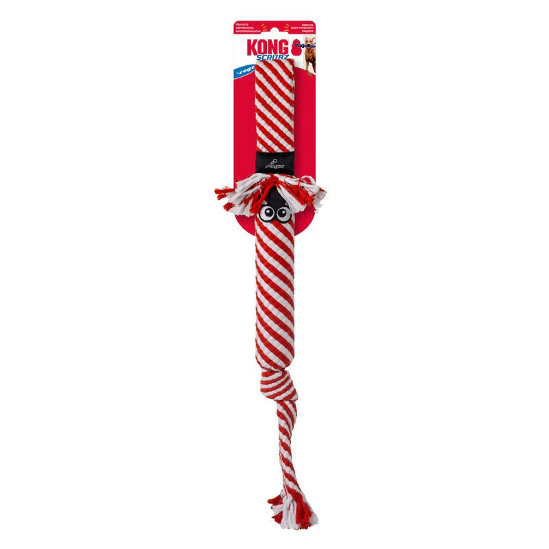 KONG Holiday Scrubz Candy Cane Dog Tug & Fetch Toy - Image 2