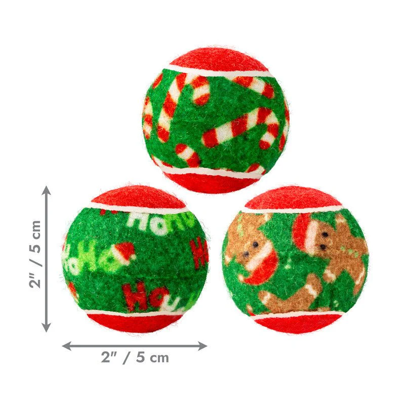 KONG Holiday SqueakAir® Balls, 6 Pack – Festive Dog Tennis Balls for Fetch & Interactive Play, Gentle on Teeth - Image 3