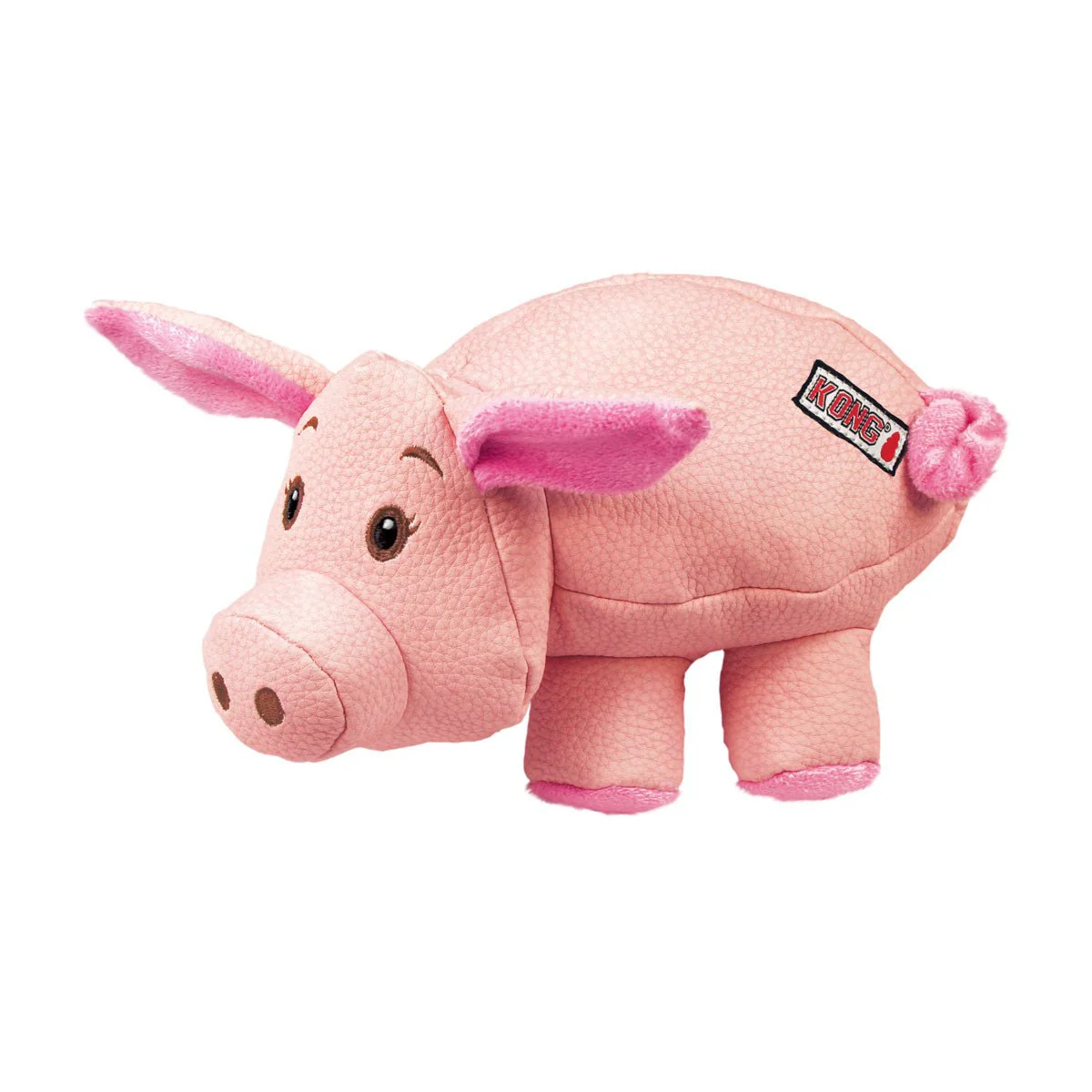 KONG Phatz Pig Plush Dog Toy with Low-Tone Squeaker - Image 1