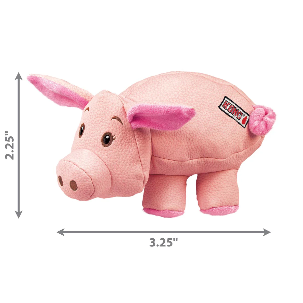 KONG Phatz Pig Plush Dog Toy with Low-Tone Squeaker - Image 3