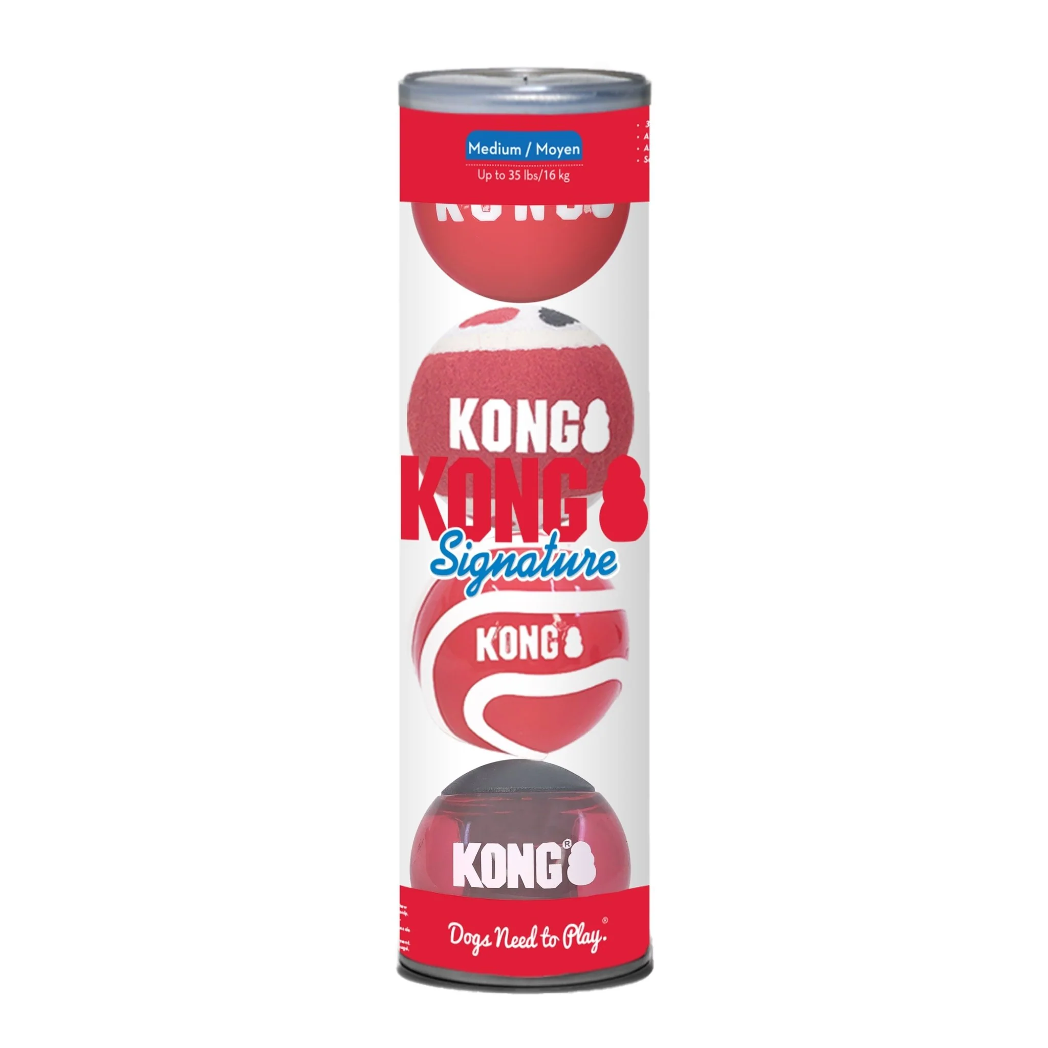 KONG Signature Fetch Dog Toy Balls, Multi-Pack - Image 1