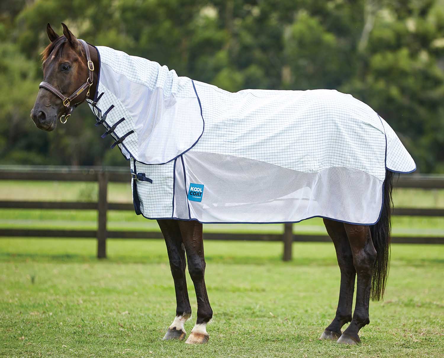 Kool Coat Airstream with Hidden Surcingle III Detach-A-Neck Horse Fly Sheet - Image 1