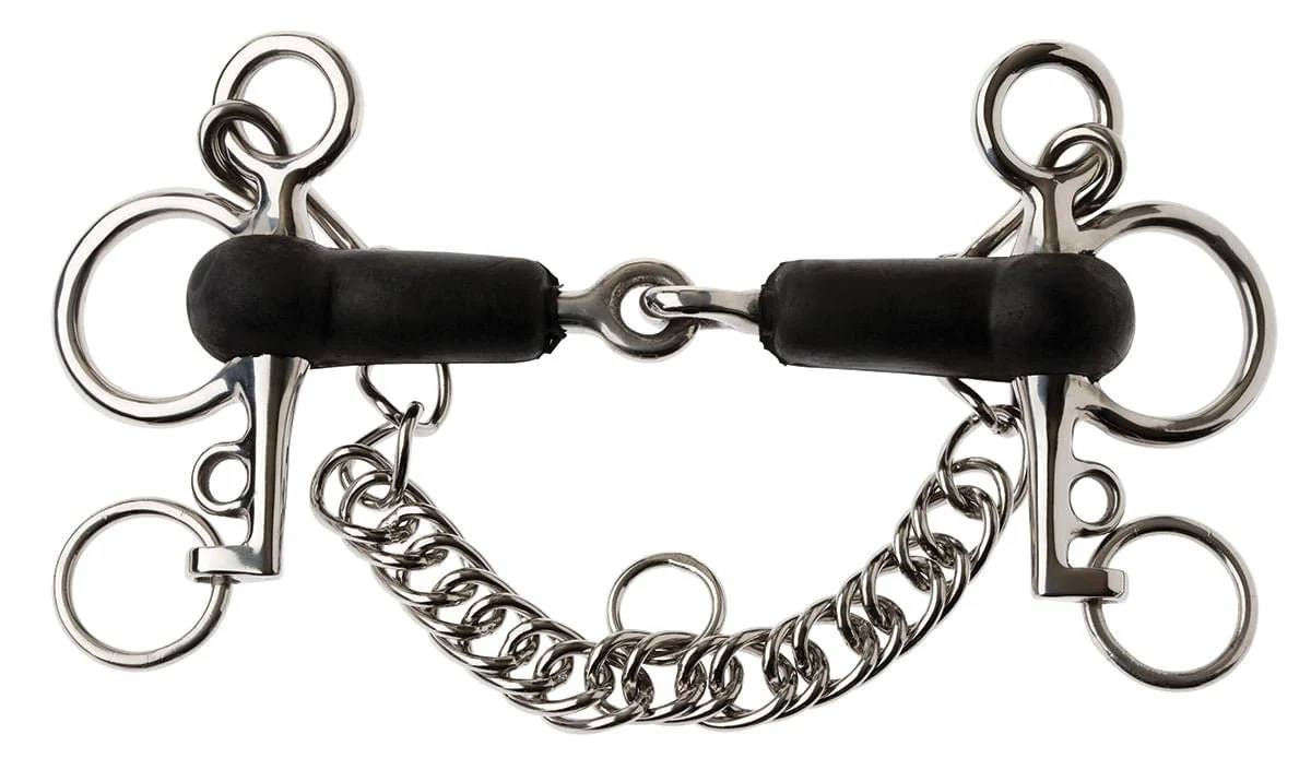 Korsteel Rubber Mouth Pelham Snaffle Bit - Image 2