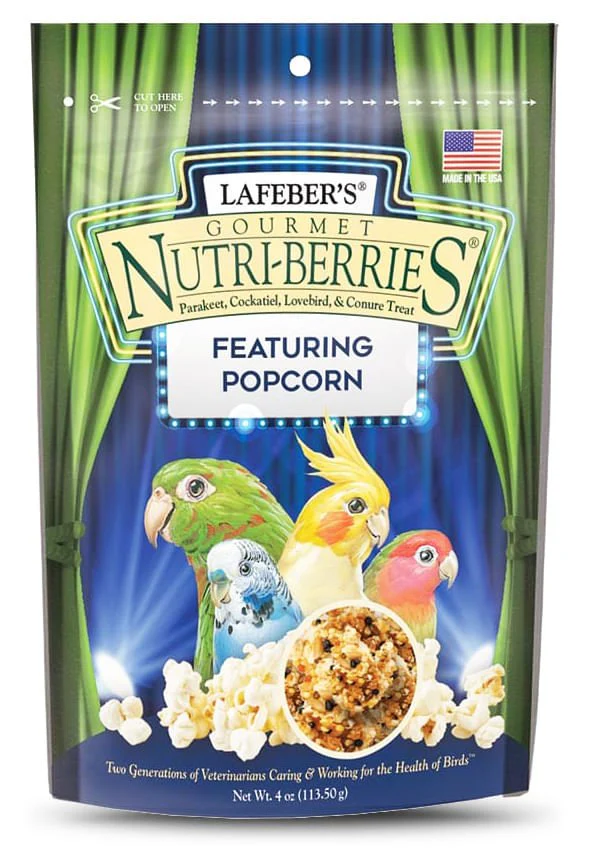 Lafeber® Popcorn Nutri-Berries® Treats for Cockatiels & Parrots, 4 oz