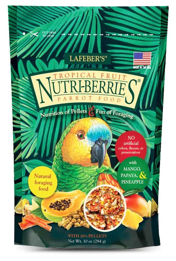Lafeber Parrot Tropical Fruit Nutri-Berries Bird Food, 10 oz bag