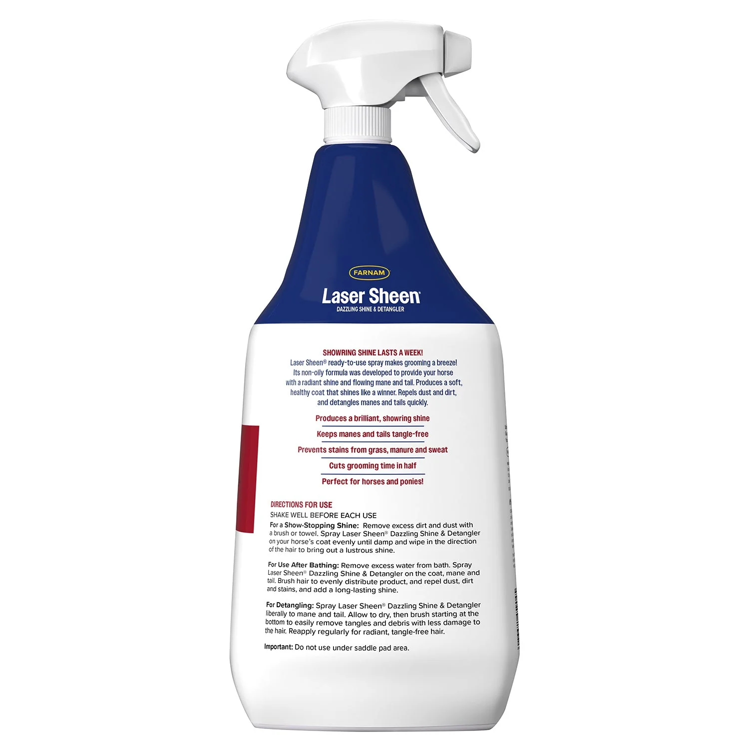 Laser Sheen Ready To Use Horse Detangler & Coat Spray, 32 oz - Image 2