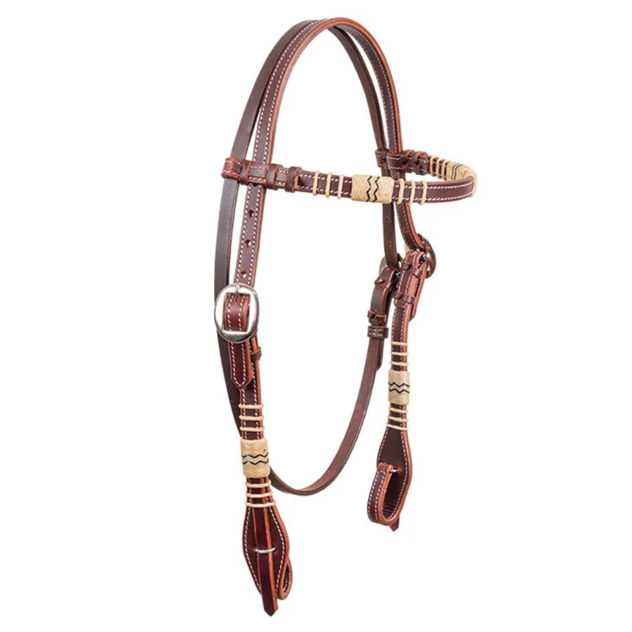 Latigo Rawhide Browband Leather Headstall - Image 1
