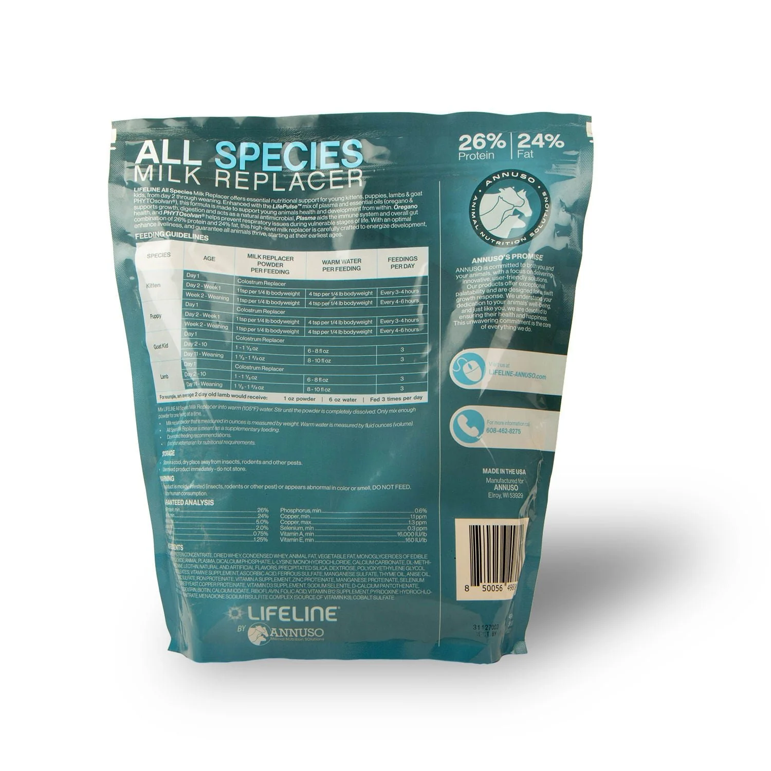 LIFELINE All-Species 26:24 Milk Replacer - Image 2