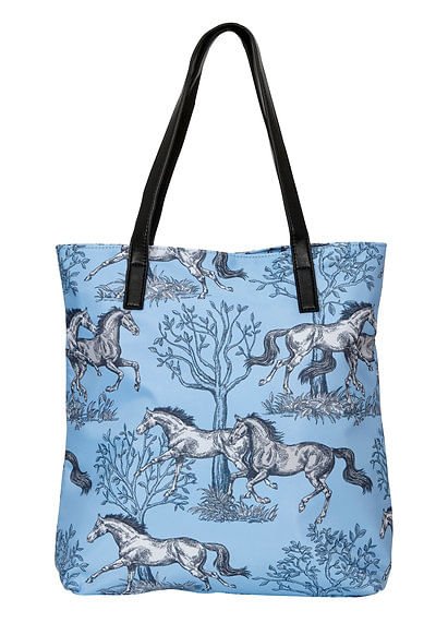 "Lila" Blue Toile Tote - Image 2