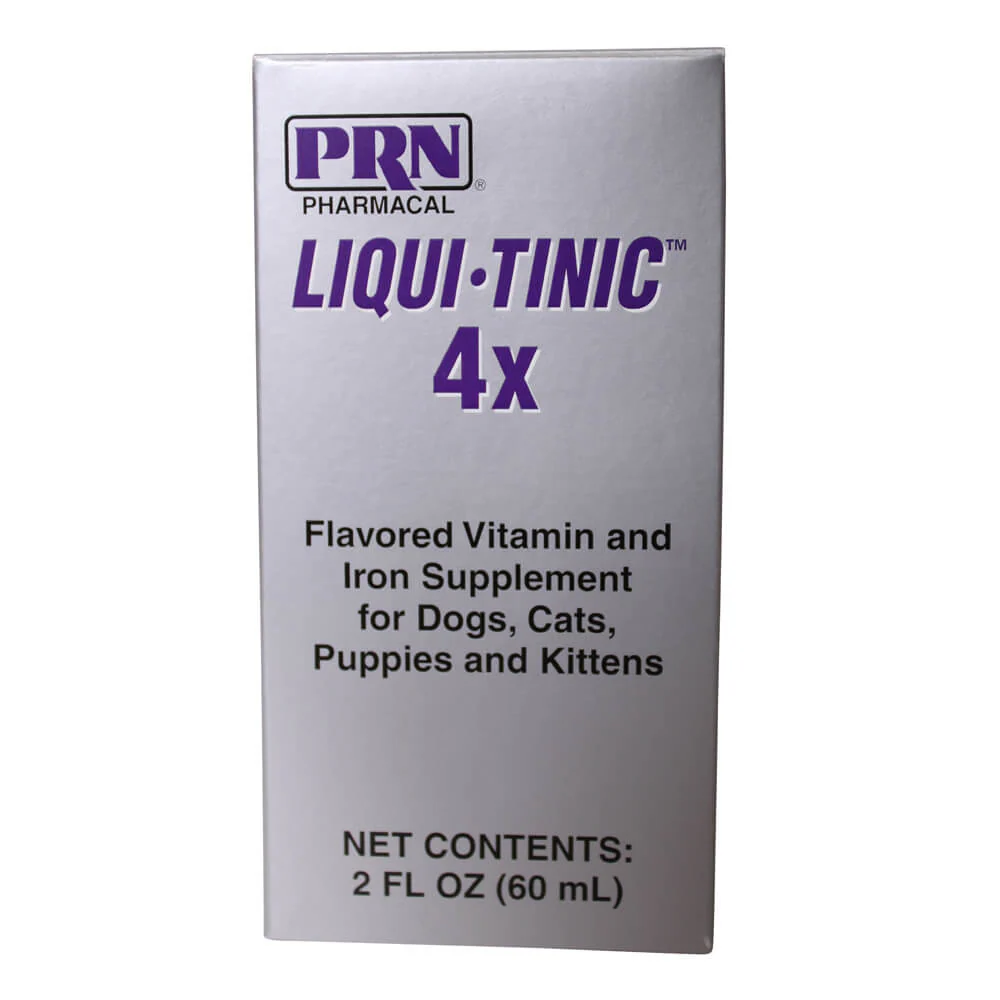 Liqui-Tinic 4X Vitamin and Iron Supplement for Dogs, Cats, Puppies and Kittens, 2 fl oz - Image 1