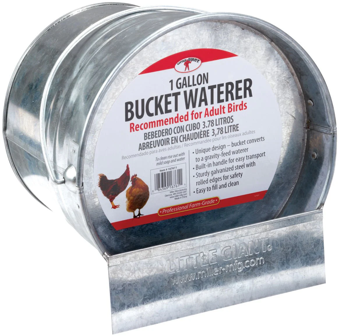 Little Giant Bucket Poultry Waterer, 1 Gallon - Image 1