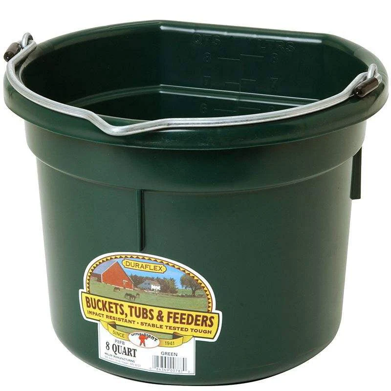 Little Giant Flat-Back Plastic Buckets – Impact-Resistant, Easy to Hang, 8 qt & 20 qt - Image 1