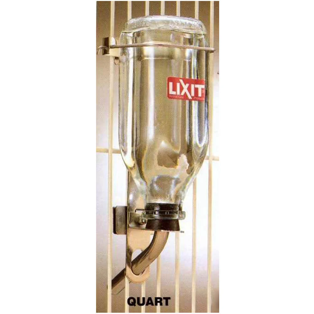 Lixit Glass Chew-Proof Water Bottle with Tube & Cage Mount for Pets - Image 1