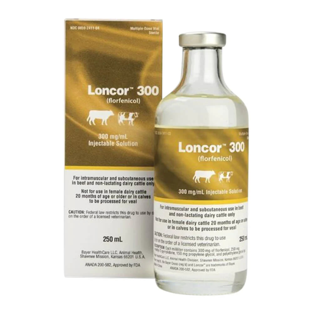 Rx Loncor 300 (florfenicol) Injectable Solution for Cattle, 500 mL - Image 1
