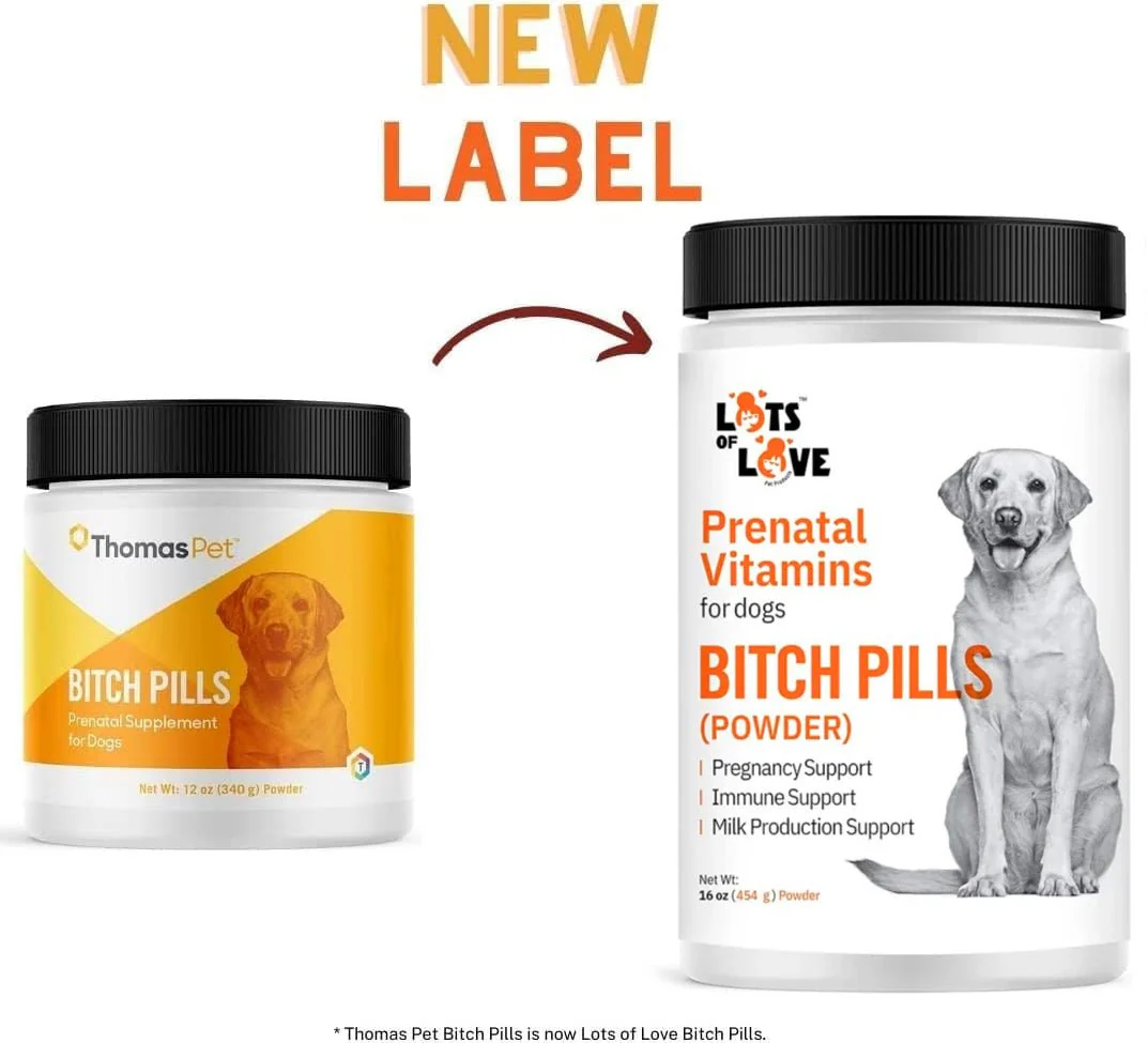 Lots of Love Bitch Pills & Powder - Dog Prenatal & Lactation Supplement for Pregnancy, Nursing & Newborn Support - Image 2