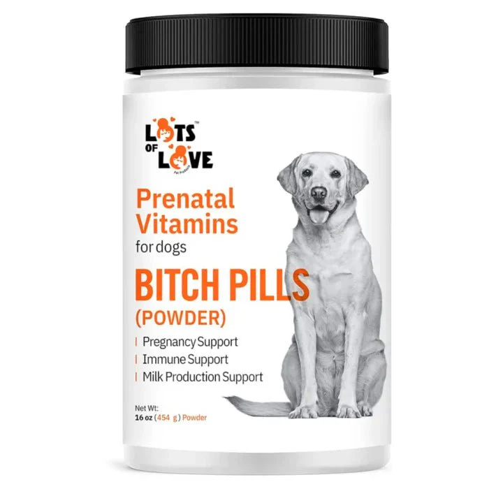 Lots of Love Bitch Pills & Powder - Dog Prenatal & Lactation Supplement for Pregnancy, Nursing & Newborn Support - Image 1