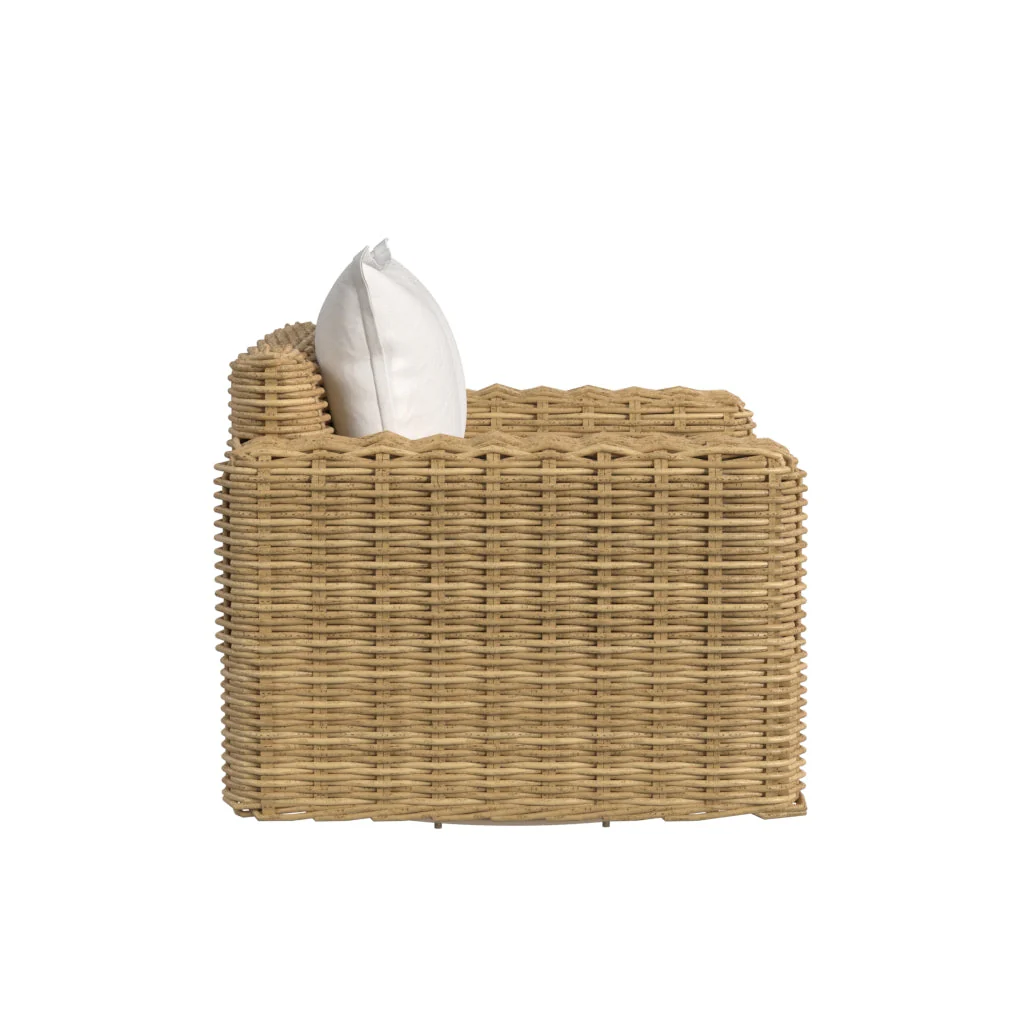 Playa Oversized Swivel Club Chair in Soothe Pearl w/ Flange Welt - Image 3