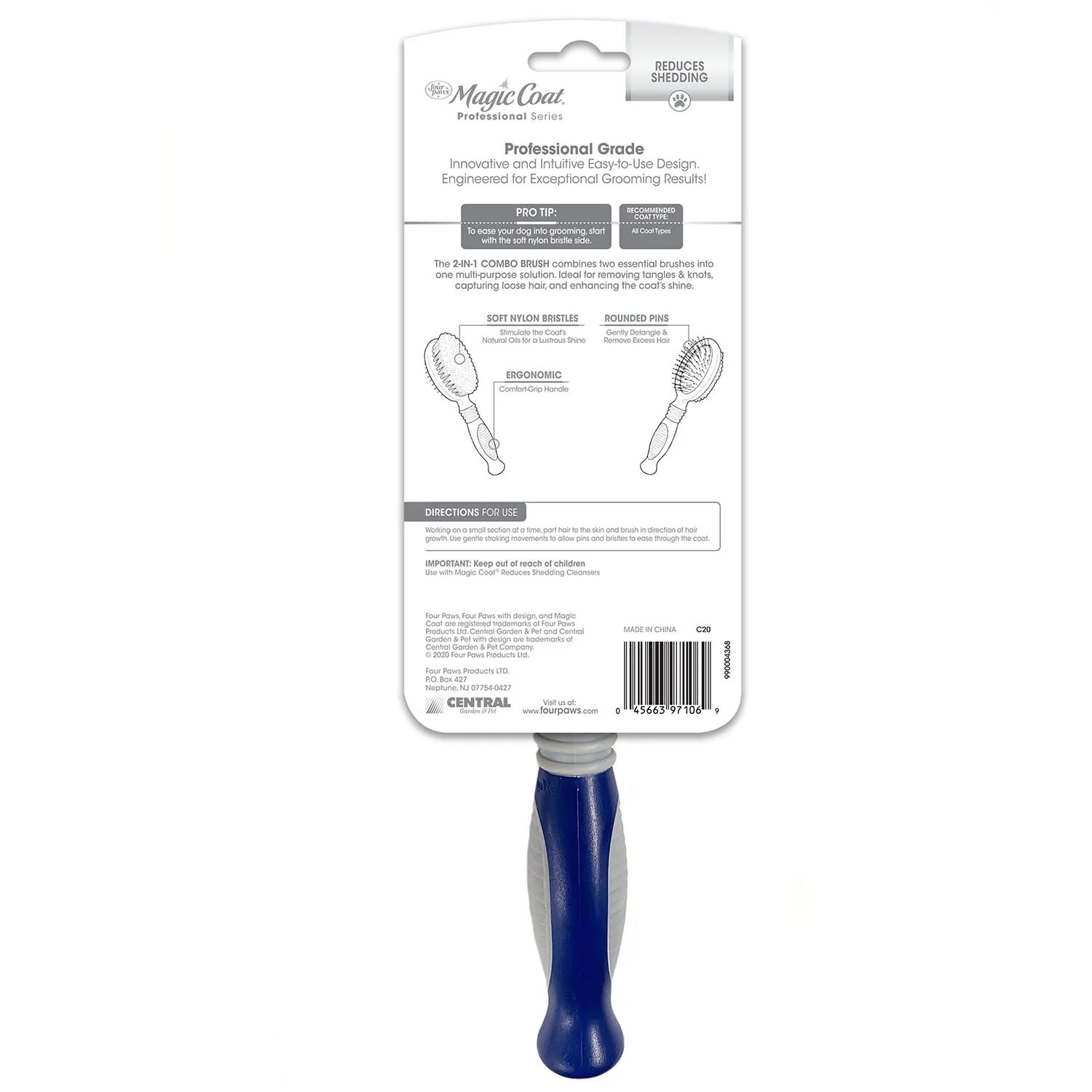 Magic Coat Professional Series 2-in-1 Combo Pin and Bristle Brush - Image 2
