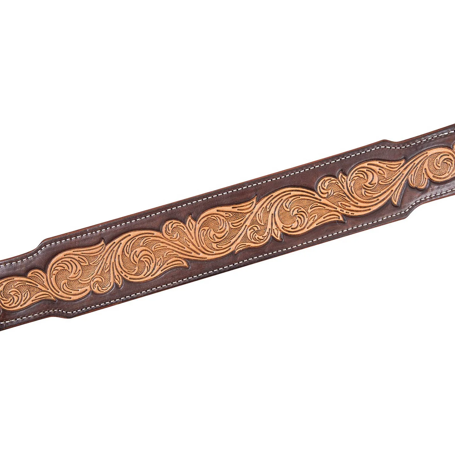 Martin Saddlery 2.5" Leather Breast Collar with Scroll Tooling - Image 2