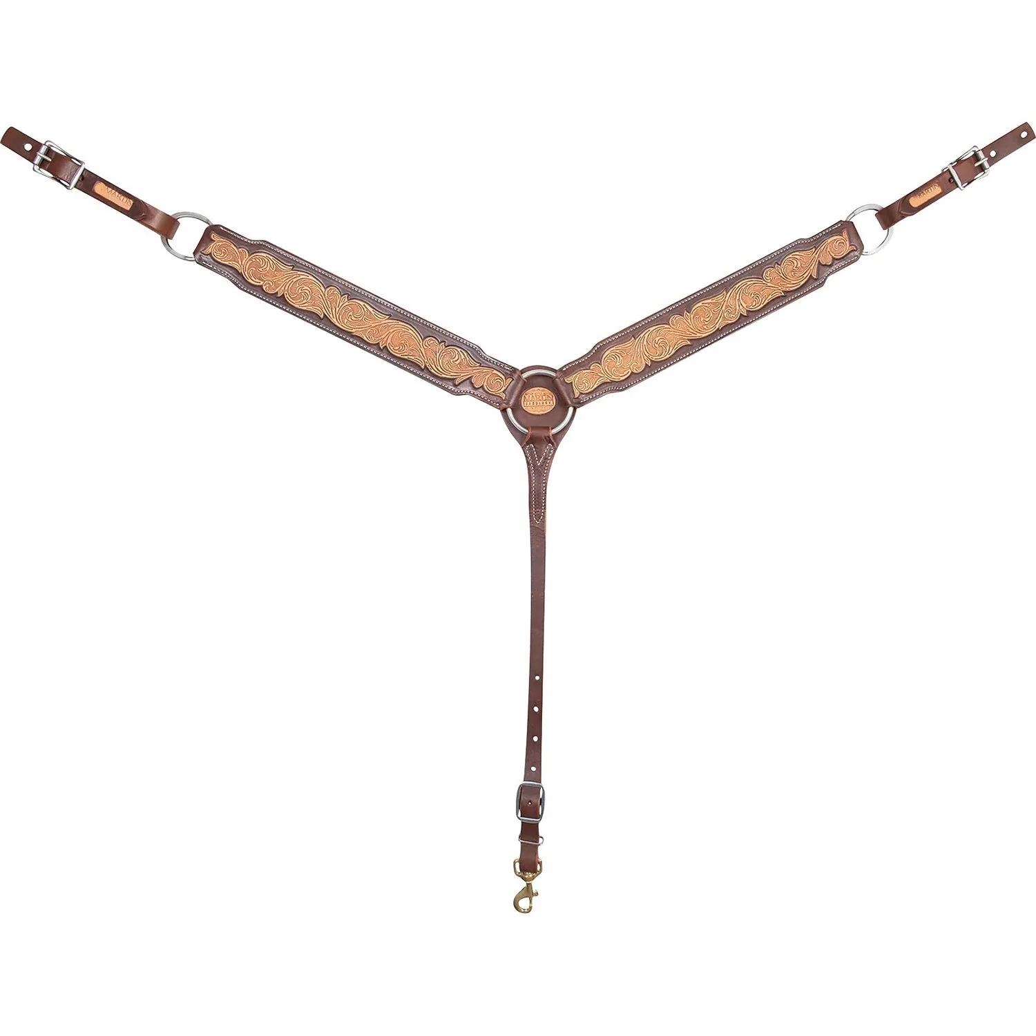 Martin Saddlery 2.5″ Leather Breast Collar with Scroll Tooling