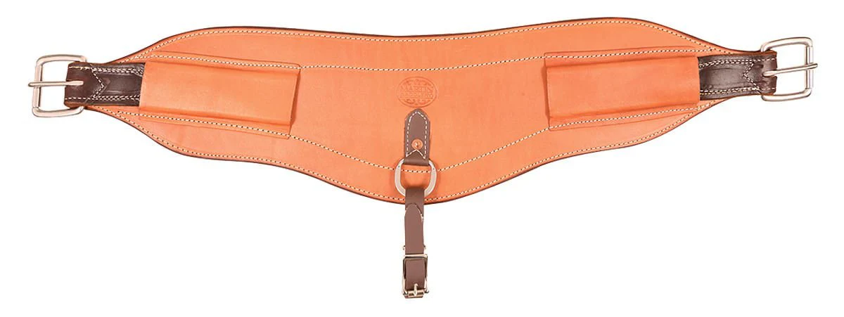 Martin Saddlery 7"W Contoured Flank Cinch, Natural Skirting Leather, 31"L - Image 1