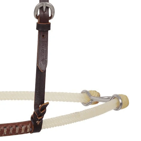 Martin Saddlery Double Rope Noseband with Laced Harness Cover, Natural - Image 3