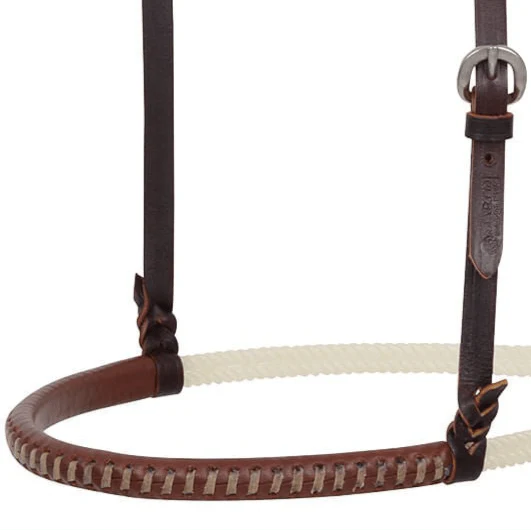 Martin Saddlery Double Rope Noseband with Laced Harness Cover, Natural - Image 2