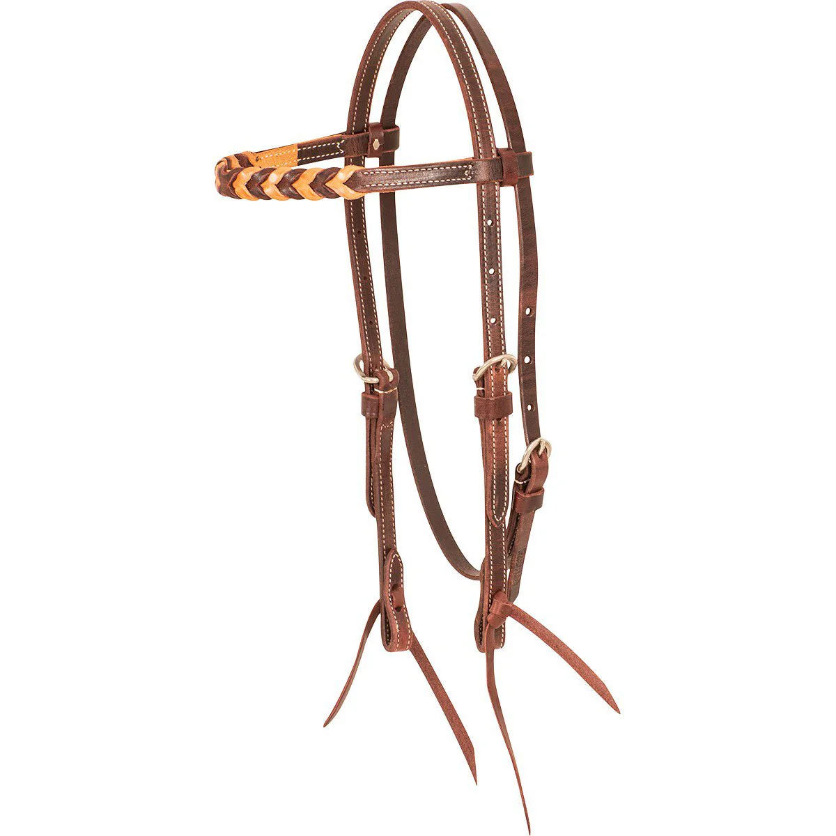 Martin Saddlery Latigo and Skirting Leather Blood Knot Browband Headstall