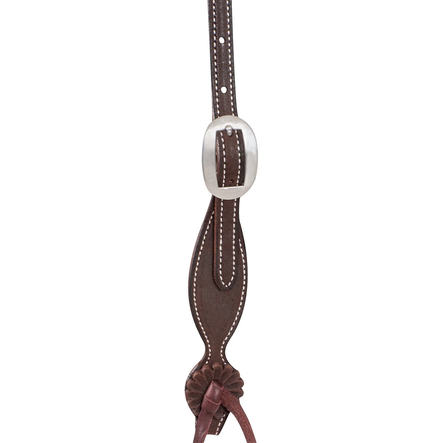 Martin Saddlery Leather Browband Headstall with Rosette Strings - Image 2