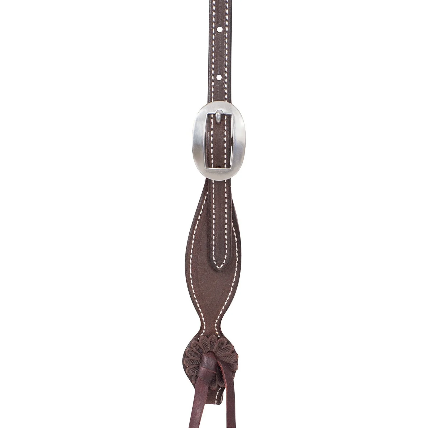 Martin Saddlery Leather Split Ear Headstall with Rosette Strings - Image 2