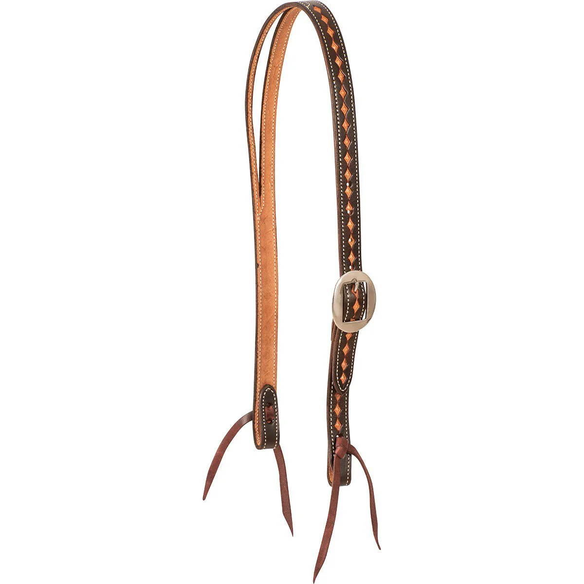 Martin Saddlery Ranahan Leather Headstall with Dark Framed Diamond Tooling