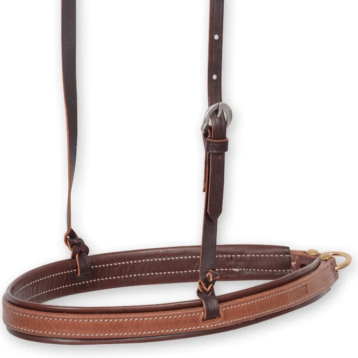 Martin Saddlery Stitched Harness Leather Noseband with Latigo Liner, Natural - Image 2