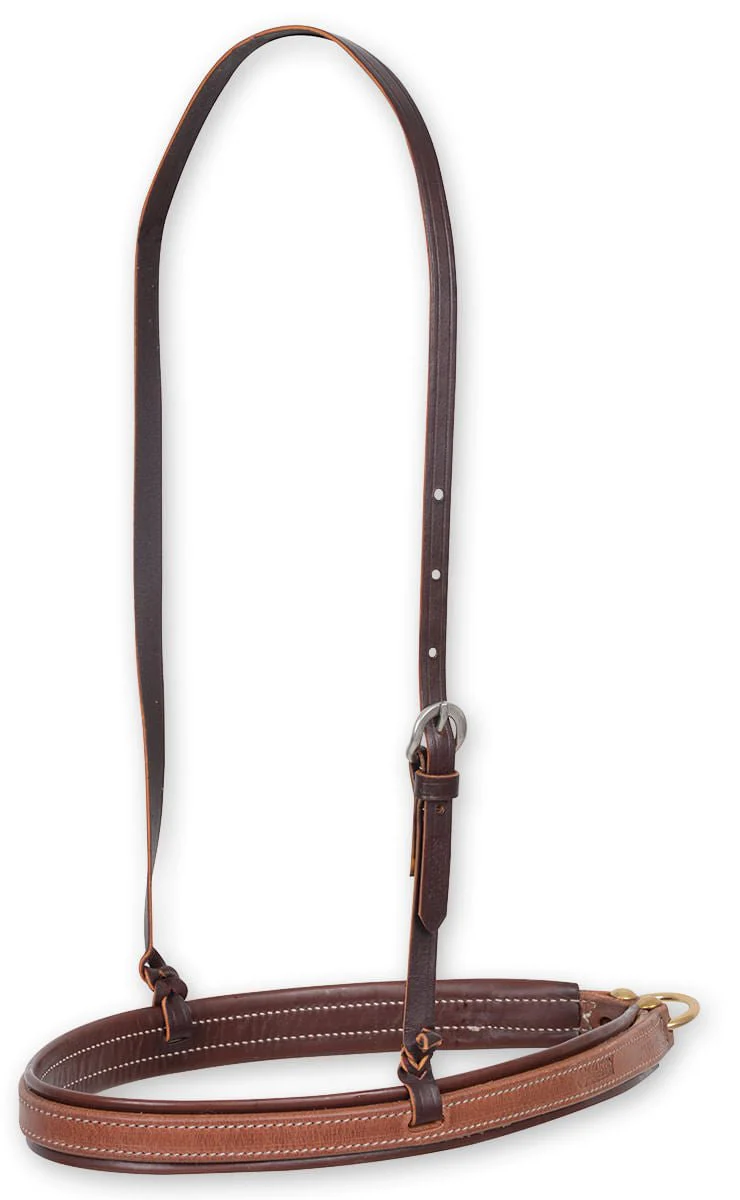 Martin Saddlery Stitched Harness Leather Noseband with Latigo Liner, Natural - Image 1