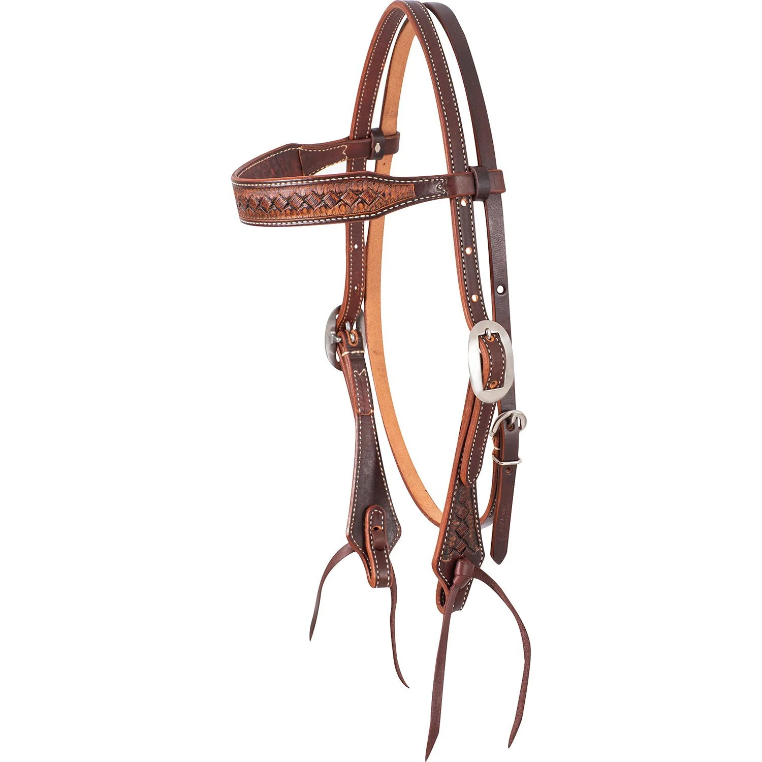 Martin Saddlery Weave Stamped Leather Browband Headstall - Image 1