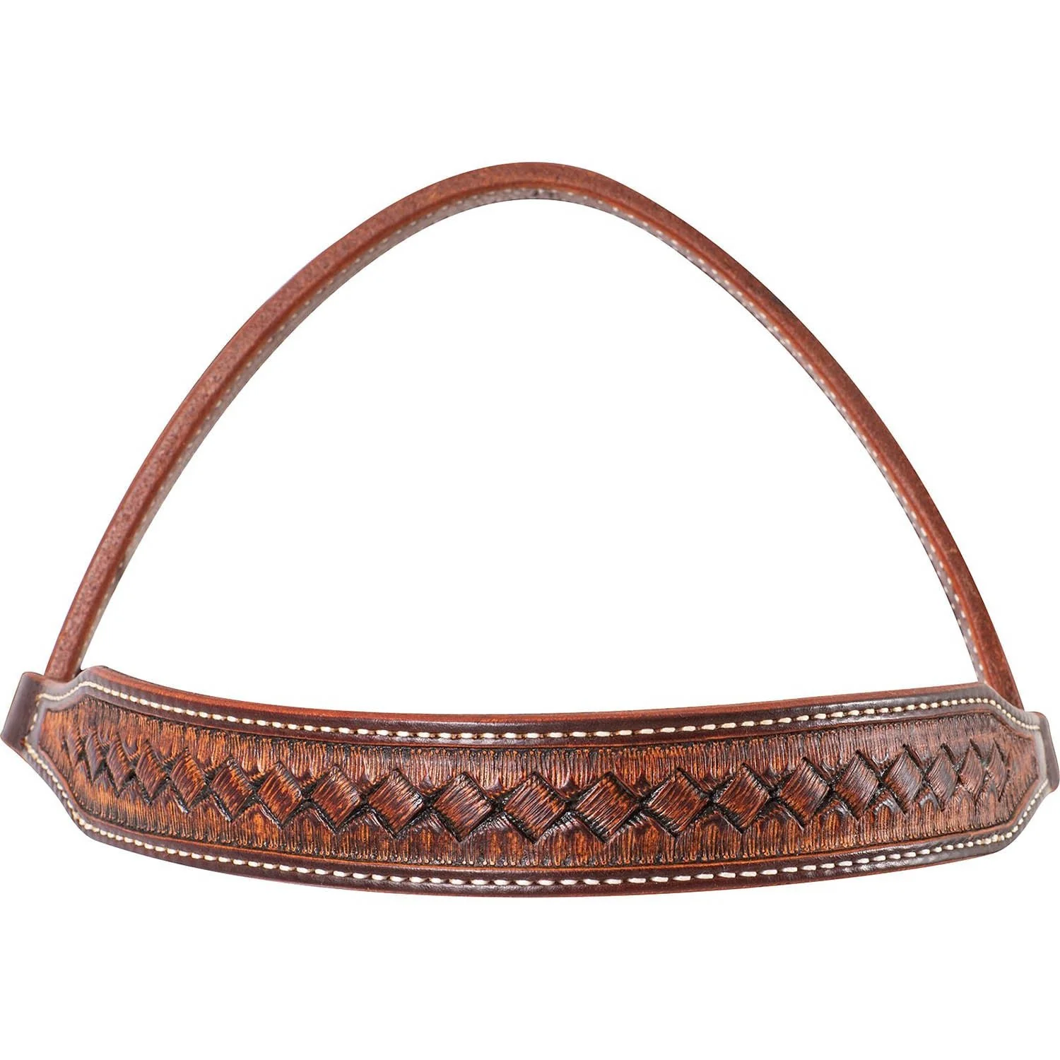 Martin Saddlery Weave Stamped Leather Browband Headstall - Image 2