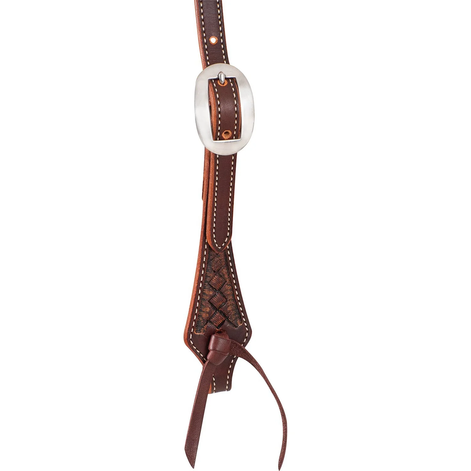 Martin Saddlery Weave Stamped Leather Browband Headstall - Image 3