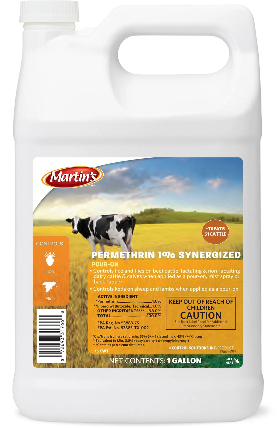 Martin's Permethrin 1% Synergized Pour-On Fly Insecticide - Image 1