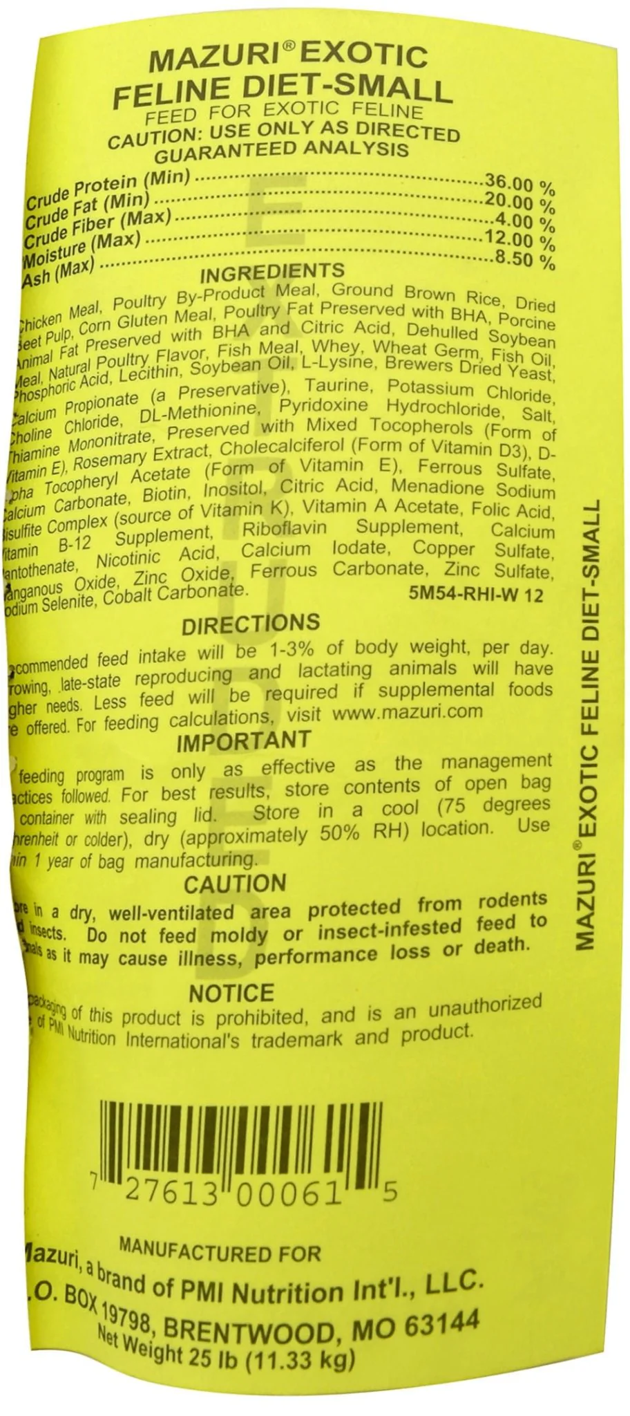 Mazuri Small Exotic Feline Diet, 25 lbs - Image 2