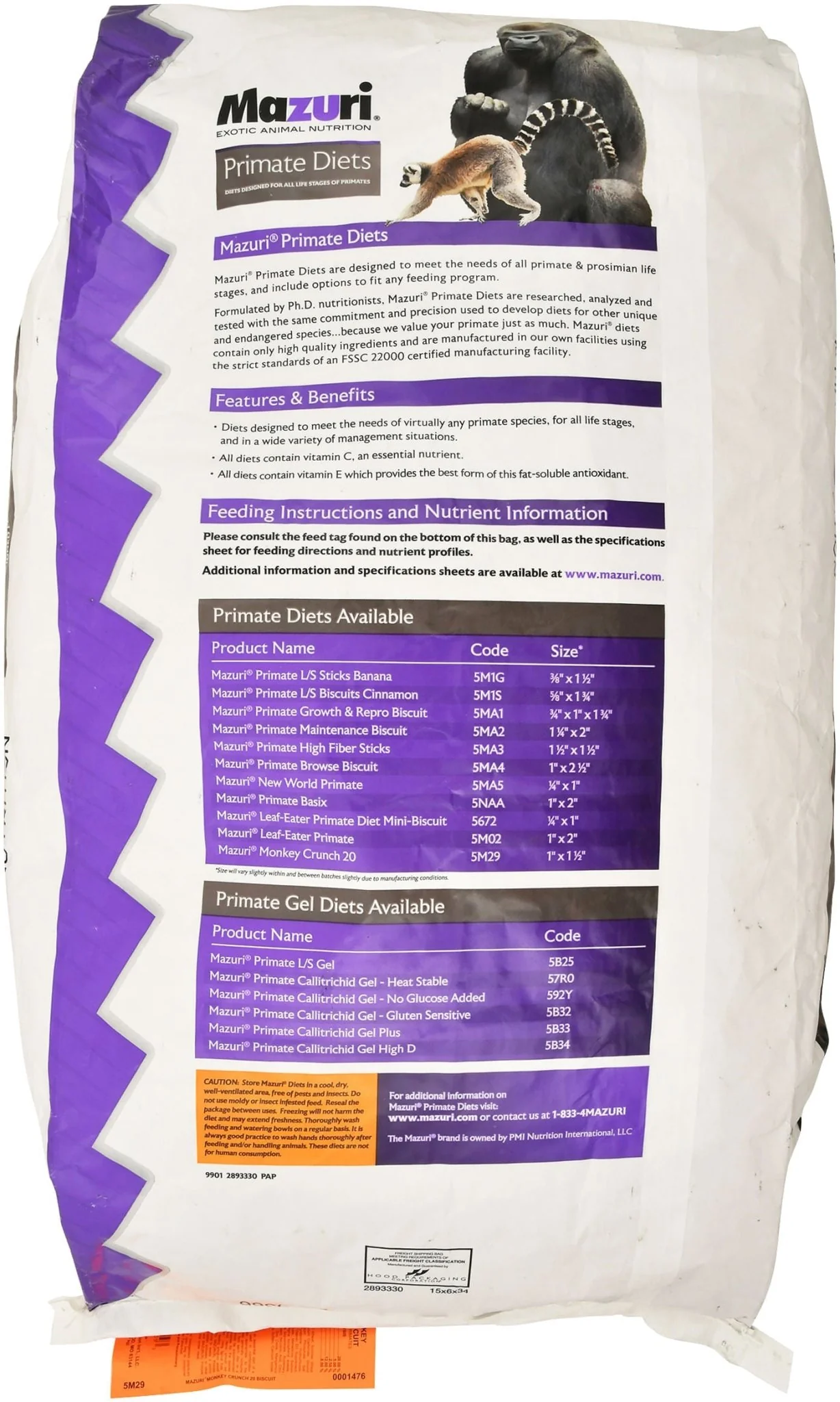 Mazuri Primate Diet (Monkey Crunch Biscuits) 20 lb - Image 2