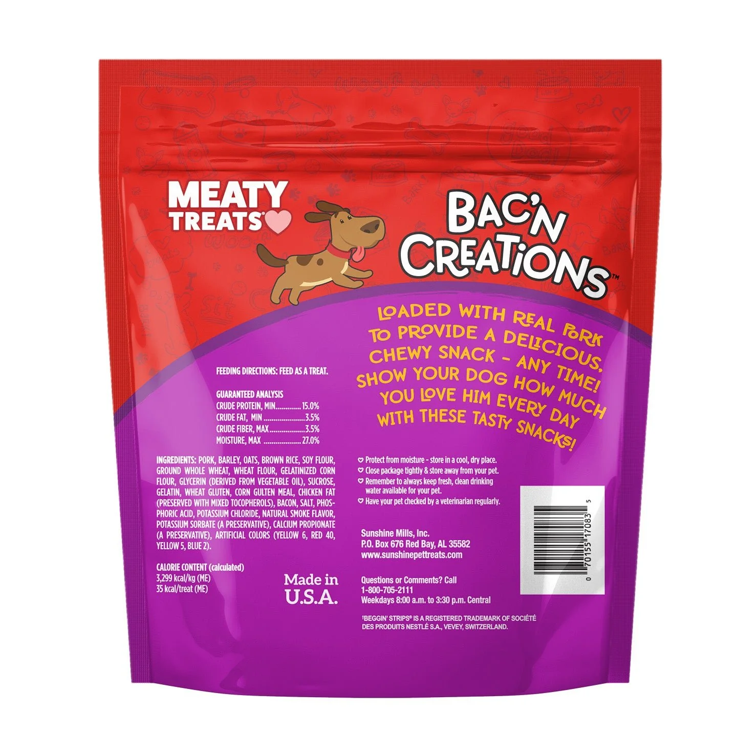 Meaty Treats Wavy Strips Dog Treats, 40 oz - Image 2