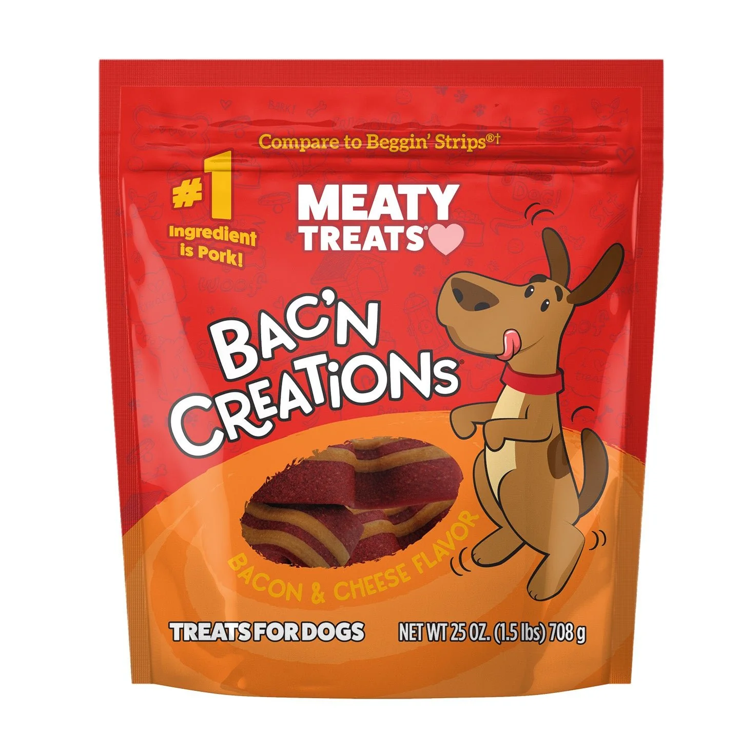 Meaty Treats Wavy Strips Dog Treats, 40 oz - Image 3