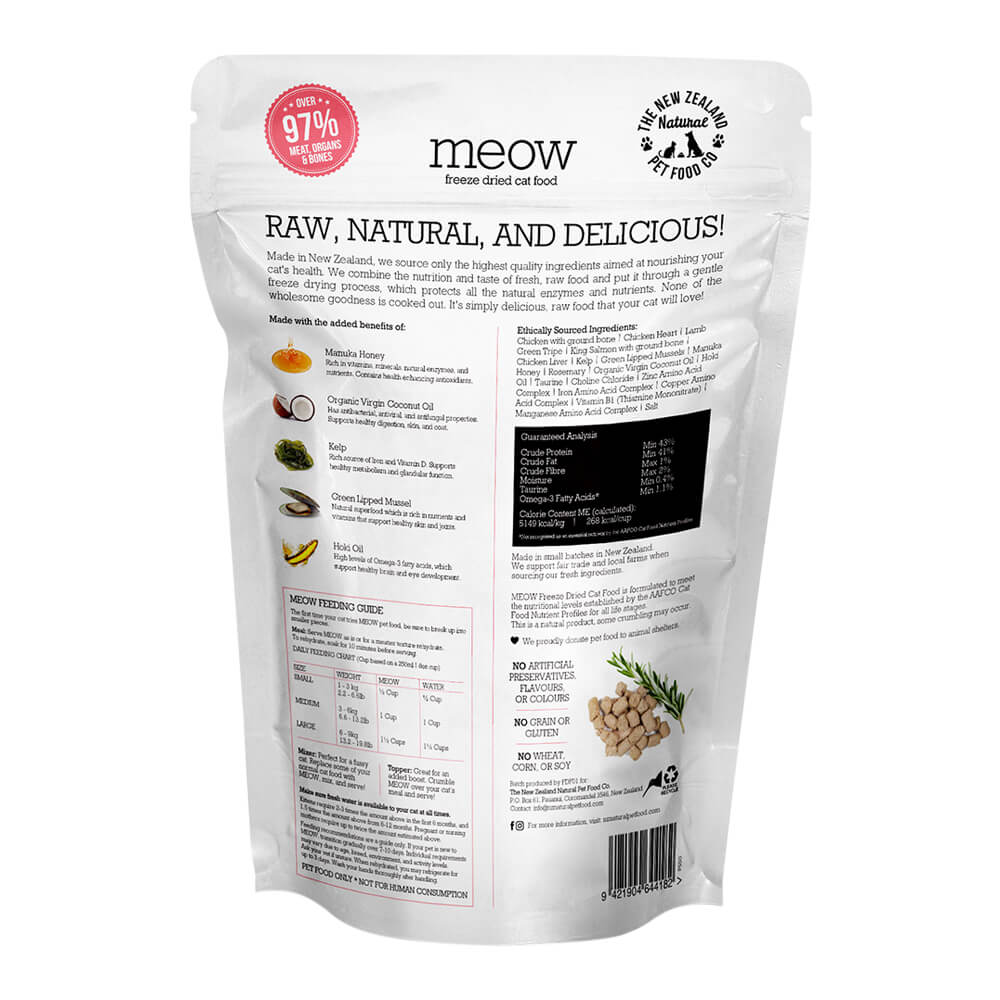 Meow Chicken & King Salmon Freeze Dried Food, 9.9 oz - Image 2