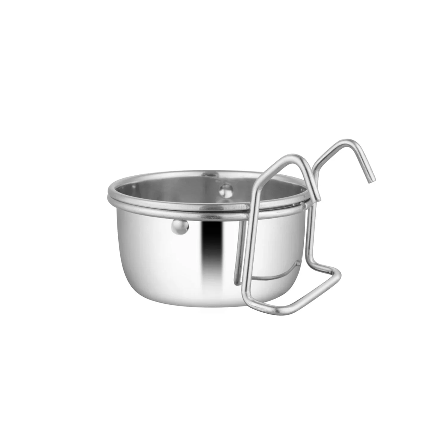Jeffers Stainless Steel Cage Cup Pet Feeders with Hooks - Image 1