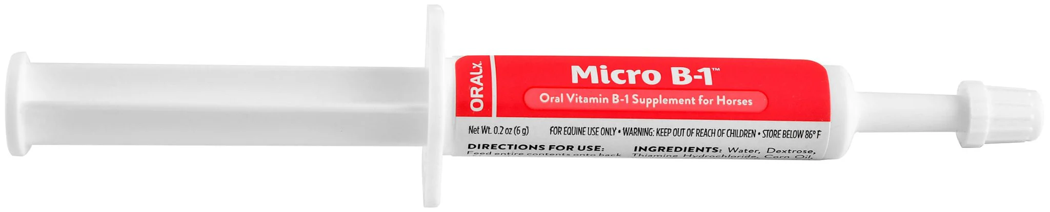 Micro Vitamin B-1 Oral Gel for Horses, 6 mL - Image 1