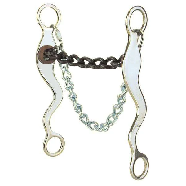 Mike Beers 532 Large Chain Mouth Bit – 5" Mouth, 8" Cheek for Competition Horses - Image 1