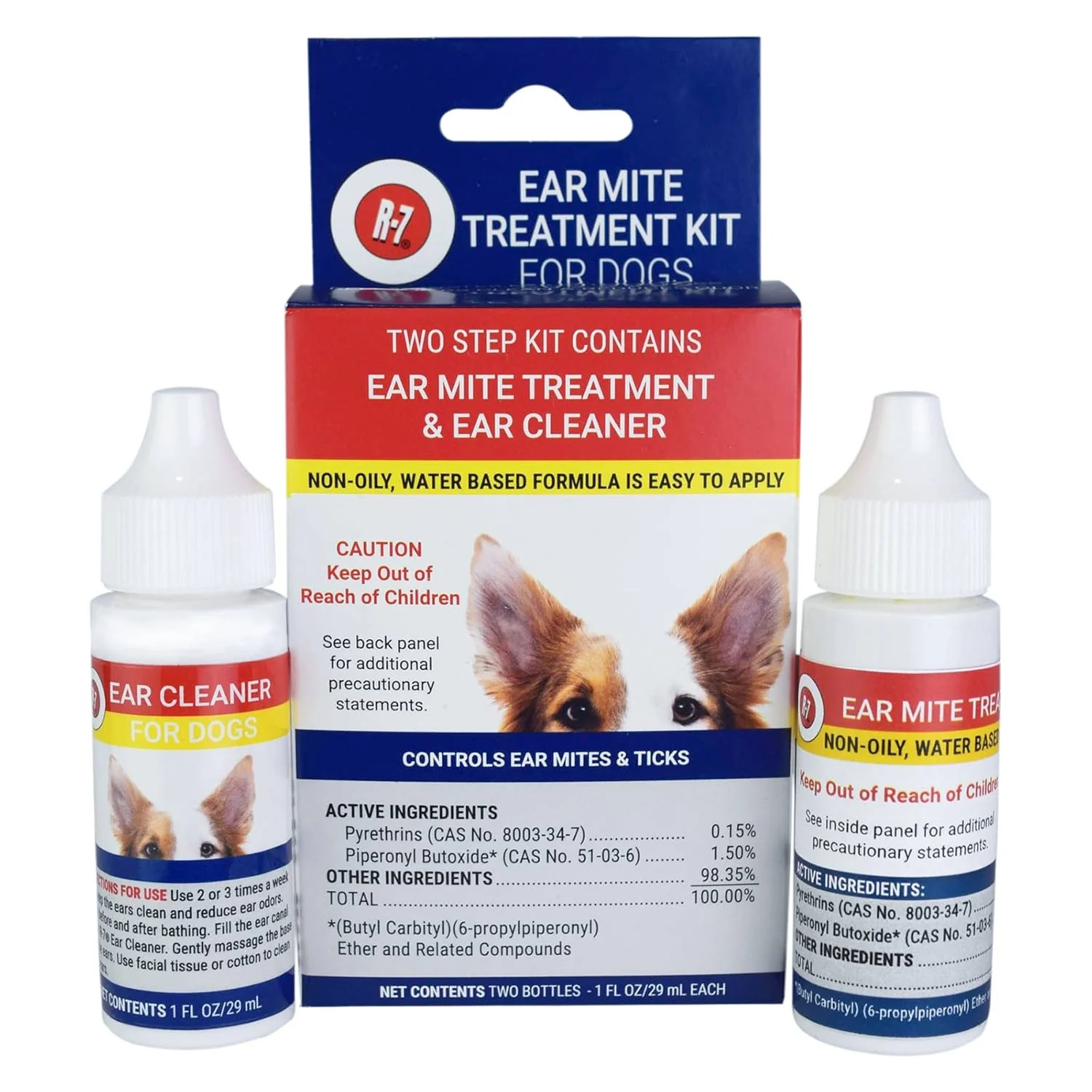 Miracle Care R-7 Ear Mite Treatment & Cleaner Kit for Dogs & Cats - Image 2